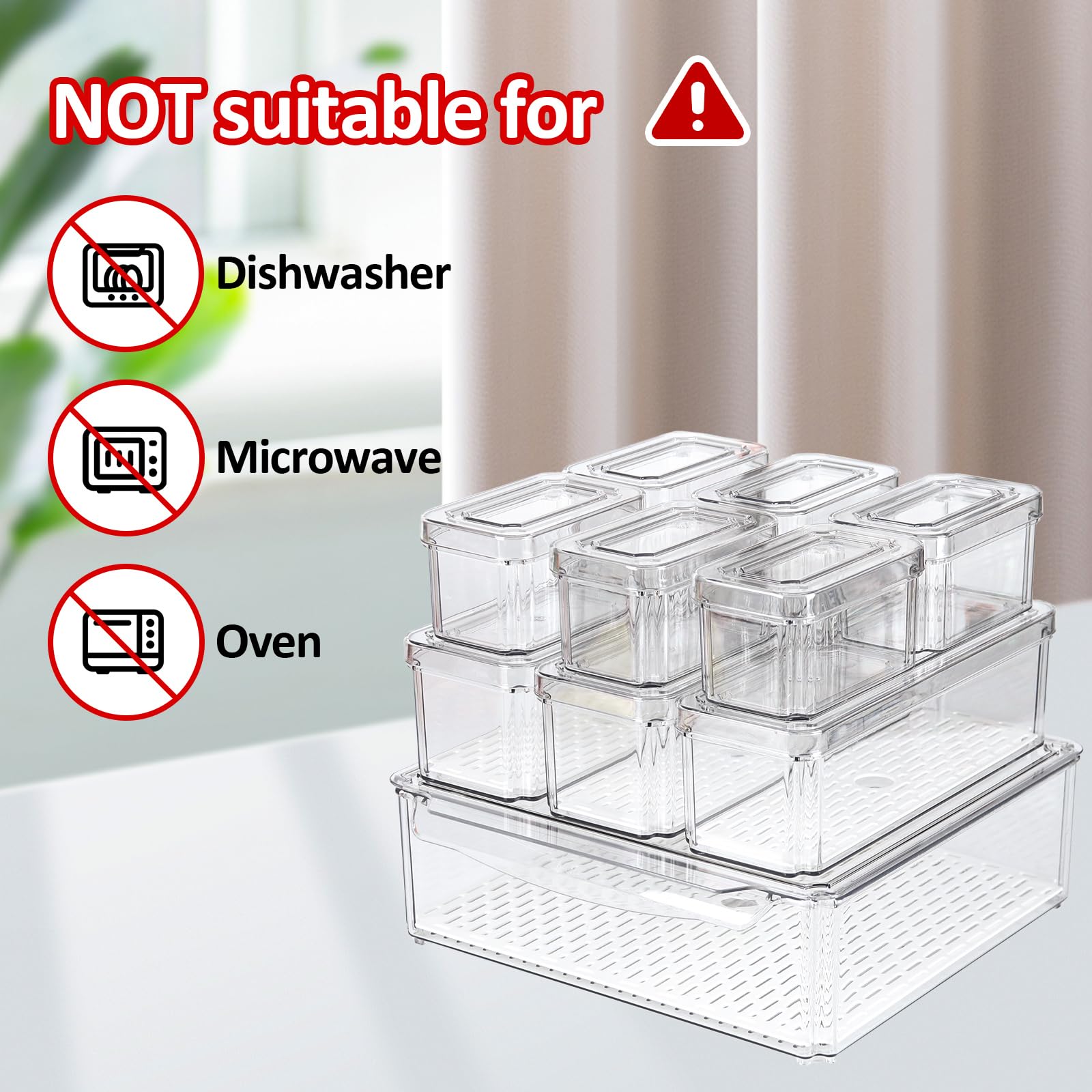 10 Pack Stackable Refrigerator Organizer Bins with Lids | Fridge Storage Containers for Kitchen | Organizadores Para Refrigerador for Food | Cabinets, Fruits, Vegetables, Cereals fridge Containers | Home Must Have! 10 Pack Stackable Refrigerator Organizer Bins with Lids | Fridge Storage Containers for Kitchen | Organizadores Para Refrigerador for Food | Cabinets, Fruits, Vegetables, Cereals fridge Containers | Home Must Have!