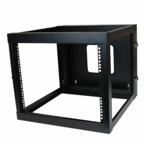 8U 22 in. Depth Hinged Open Frame Wall Mount Server Rack