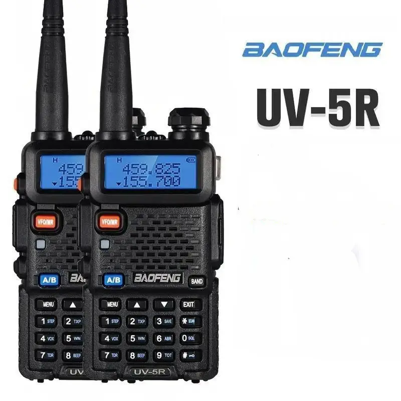 2PackBaofeng UV-5R Walkie-Talkie 5W Amateur Radio Handheld Dual Band, Dual-Frequency, 1800mAh USB-Rechargeable Two Way Radios, for outdoor sports, hunting, camping, survival gear, Supports CHIRP, Electronic Gadgets Walkie Talkies