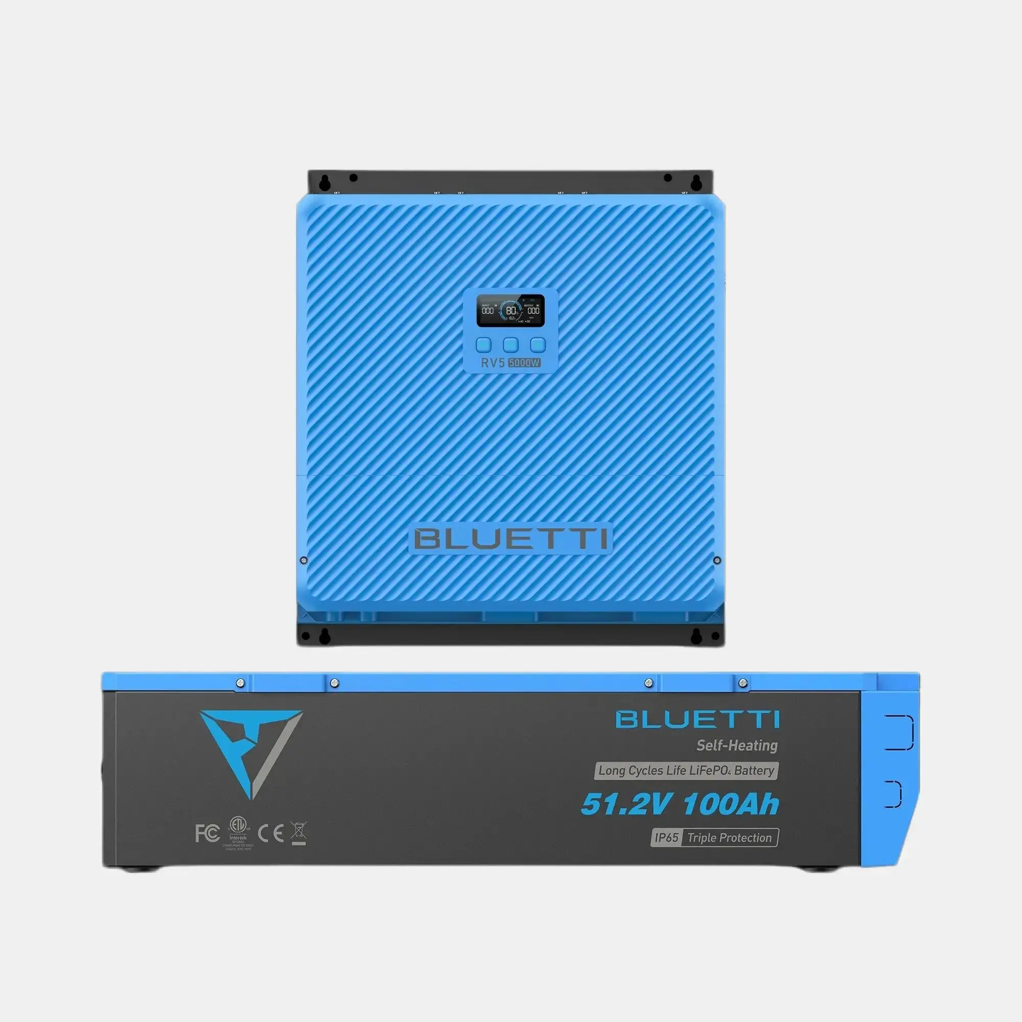 BLUETTI RV5+B4810 5000W Power Hub with 6000+ Cycles LiFePO4 Battery Solar & Vehicle Charging Travel UL-Certified IP65 Water-Resistant