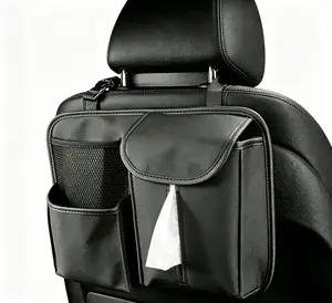 Car Tissue Holder,Back Seat Organizer with Cup Holder,Multifunctional Car Headrest Seat Back Storage