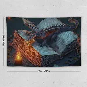 Vintage Whimsical Dark Fantasy Book Dragon Tapestry Gothic Backdrop Dragon Wall Art for Bedroom Office Living Room Apartment Dorm Wall Decor 40"X60", Artwork Tapestries, Dragon-Shaped Tapestries