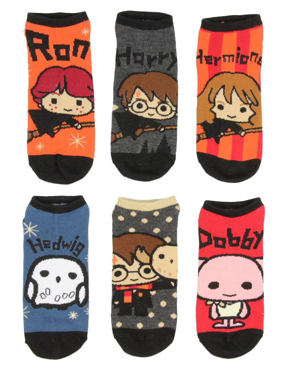 Harry Potter Chibi Character Designs 6 Pack Men And Women Ankle Socks