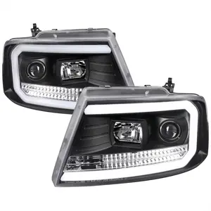 2004-2008 Ford F-150/ 2006-2008 Lincoln Mark LT LED C-Bar Projector Headlights (Matte Black Housing/Clear Lens)