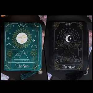 Tarot Card Moon or Sun Zippered Bag