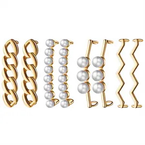 8Pcs Shoelace Buckle for Sneakers Shoelaces Decorations DIY Decorative Shoe Clips Faux Pearl Shoes Accessory