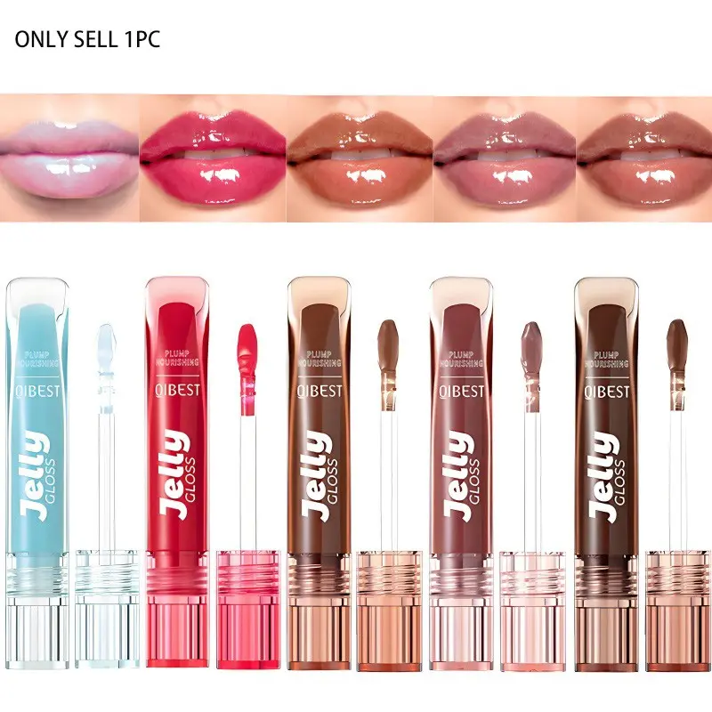 Mirror water gloss lip gloss is moisturizing and easy to apply, with a long-lasting natural luster, Glossy