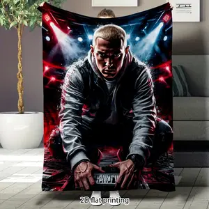 Eminem stage backdrop flannel blanket, Stylish blanket, super soft sofa blanket, large size blanket suitable for sofas, beds, travel, birthday and Valentine's Day themed gifts.