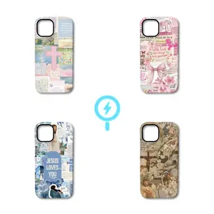 Collage Faith Christian MagSafe Phone Case for iPhone 17 16 15 Bible Verse Quote Aesthetic Cover Religious Gift Allwell Tough Casing