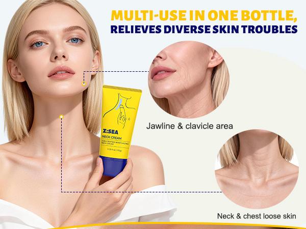 Z:SEA Neck Firming Cream, Tighten and Lift Neck Cream for Crepey Skin, Skin Moisturizer, Deep Moisturizing, Cruelty free Neck Care Body Care Tightening