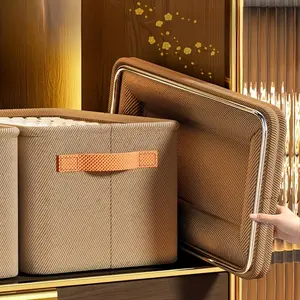 Modern Handheld Storage Box, Stackable Storage Basket, Multifunctional Clothing and Toy Organizer, Solid Thick Frame, Home Dorm Closet Essential