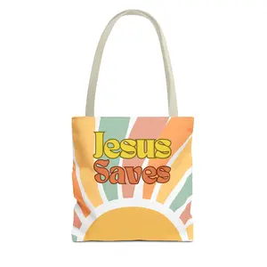 Jesus Saves Retro Tote Bag