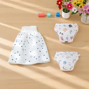 3pcs Baby Diaper Skirt + Potty Training Pants, All-Season Use, Super Practical and Durable, High Absorbency, Easy to Clean, Lightweight and Breathable