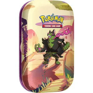 Pokémon TCG: Scarlet & Violet—Shrouded Fable Mini Tin – Okidogi (2 Booster Packs & 1 Sticker Sheet)