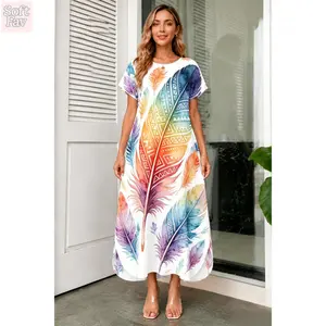 SoftFav 2026 Women's Vintage Print Sleeveless Elegant Maxi Dress, Casual Party Dress-POD