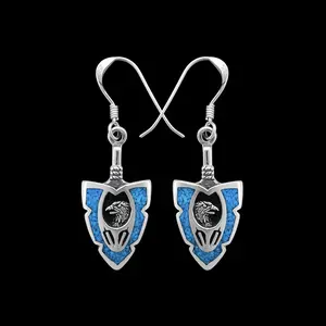 925 Sterling Silver Eagle Earrings, Arrowhead Earrings, Feather Earrings