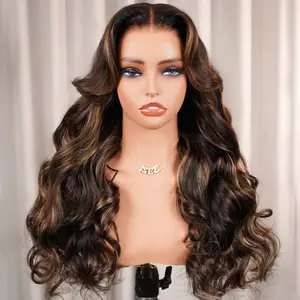 【New Arrival】ISEE HAIR Highlight Balayage Color Body Wave Wig 200% Density Middle Part Wear Go 9x6 T Part Lace Pre Plucked Human Hair Wigs With Smart Clips Outdoorfun #Category Spotlight