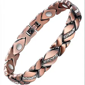 APRIL Pure Copper Bracelets for Women,Ultra Magnetic Bracelets for Women with 3500 Gauss Magnets,Crystal Valentine's Day Jewelry Gift, Sizing Tool
