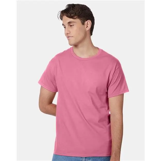 Custom Embroidered - Hanes - Unisex Authentic T-Shirt - Pink - 5250