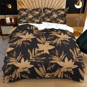 Maple leaf print pattern soft and durable bedding duvet cover set, including 1 duvet cover and 1 or 2 pillowcases, without a core or pillow, suitable for gifts for teenagers and adults, modern style fashionable bedroom bed decoration