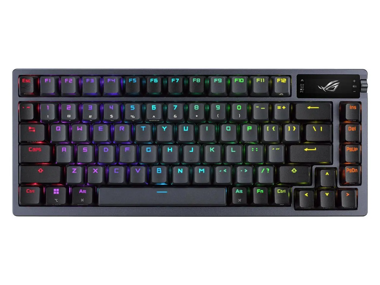 ASUS ROG Azoth 75 Wireless DIY Custom Gaming Keyboard, OLED display, Gasket-Mount, Three-Layer Dampening, Hot-Swappable Pre-lubed ROG NX Snow Switches & Keyboard Stabilizers, PBT Keycaps, RGB
