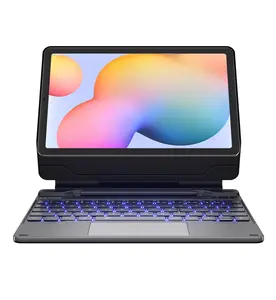 Dexnor Keyboard Case for Samsung Galaxy Tab S6 Lite 10.4 Inch Case with Keyboard Magnetic Floating Cantilever Stand Multi-Touch Trackpad Wireless Backlit S Pen Holder for Tab S6 Lite 2024/2022/2020