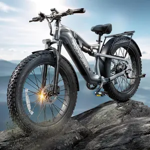 Puckipuppy Electric Bike for Adults 1350W Peak, 48V 20AH Battery Ebike, 26" Fat Tire Full Suspension Electric Mountain Bike, 80 Miles Range, 28 MPH, 8 Speed, Torque Sensor, Labrador Pro Hydraulic Disc Brakes Energy Compensation bikes adults e bike