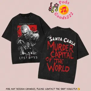 The Lost Boys T-shirt, Movie Shirt, Hoodies, Sweatshirt Unisex Horror Action Film Washed Tee Double Print Graphic Tee ,Gift For Movies Lovers Casual Clothing Fabric Menswear Top Sweatshirts