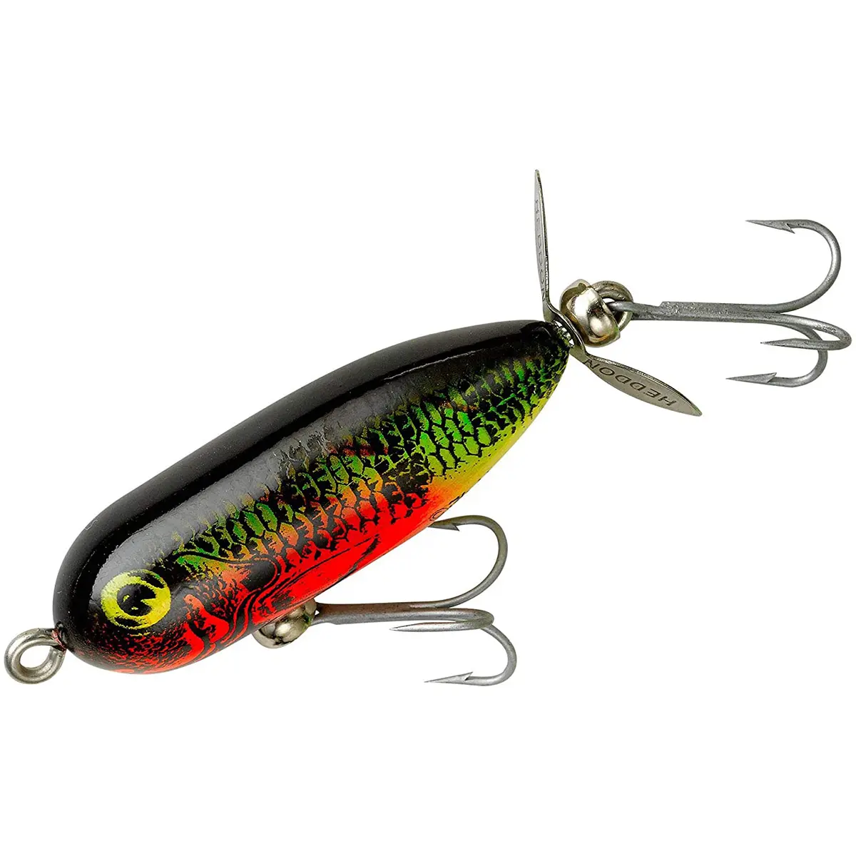 Heddon Tiny Torpedo Topwater Fishing Lure, 1/4 oz, 1 7/8 Inches, Natural Perch Color, Bait for Smallmouth and Largemouth Bass, Bass Fishing Lure, Lures