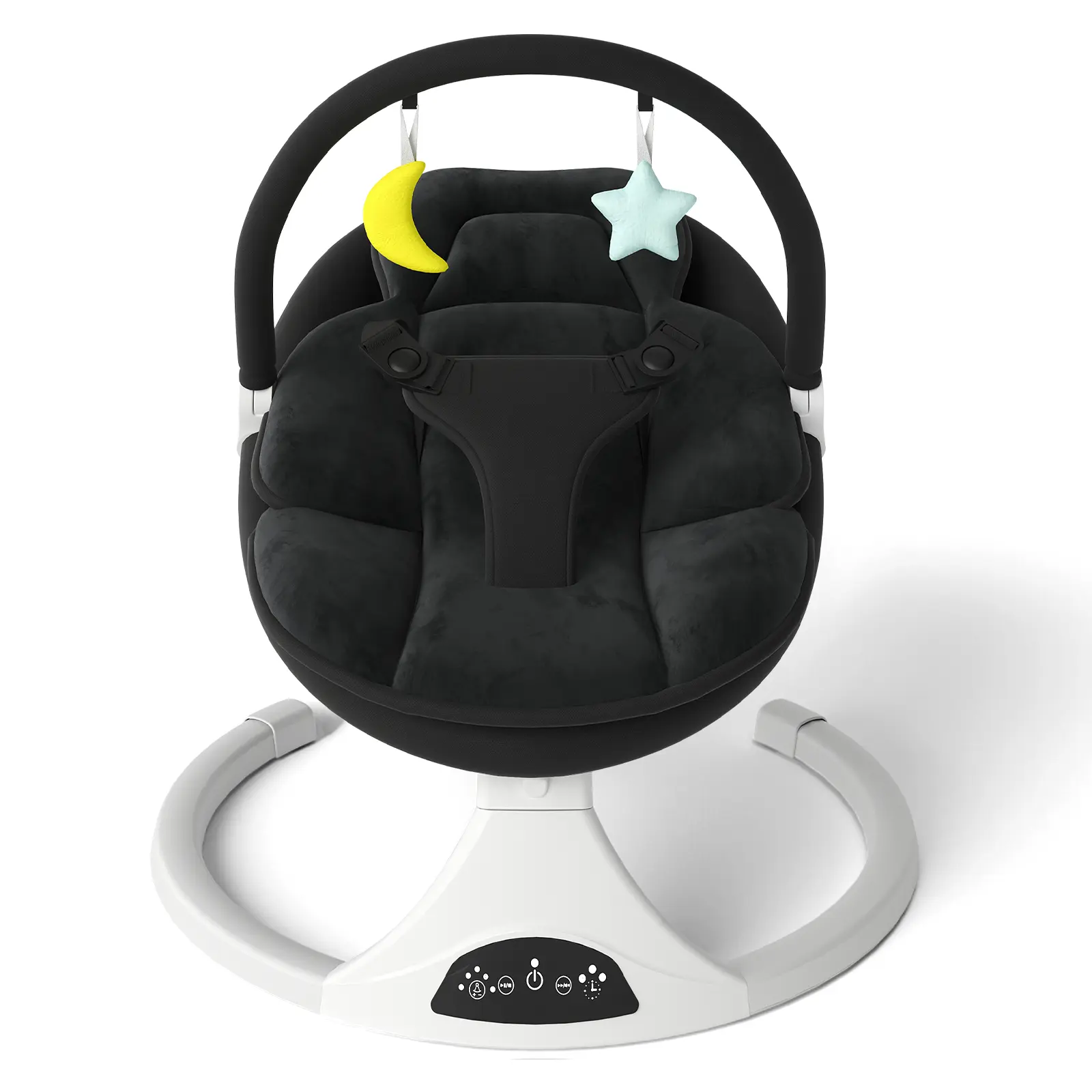 Unisex Electric Baby Rocking Chair – Baby Furniture, 5 Natural Motion Speeds, Remote Control, Removable Seat Cushion, Portable Infant Swing with Sleep & Sensory Support, Indoor Use, 0-12 Months, 27 lbs, Black