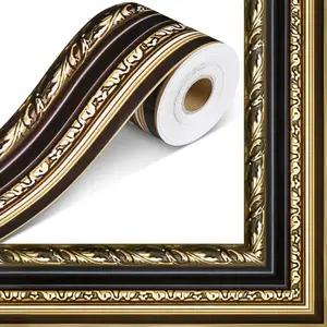 Vintage Border Self-Adhesive Wallpaper Roll, 10m (33ft) Retro Edge Sticker, Decorative, Ideal for Frames, Boards, Party Decoration