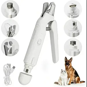 2 in 1 Pet Nail Clipper and Grinder for CatsDogs Stainless Steel Electric Nail Trimmerwith LED Light Safe Quiet