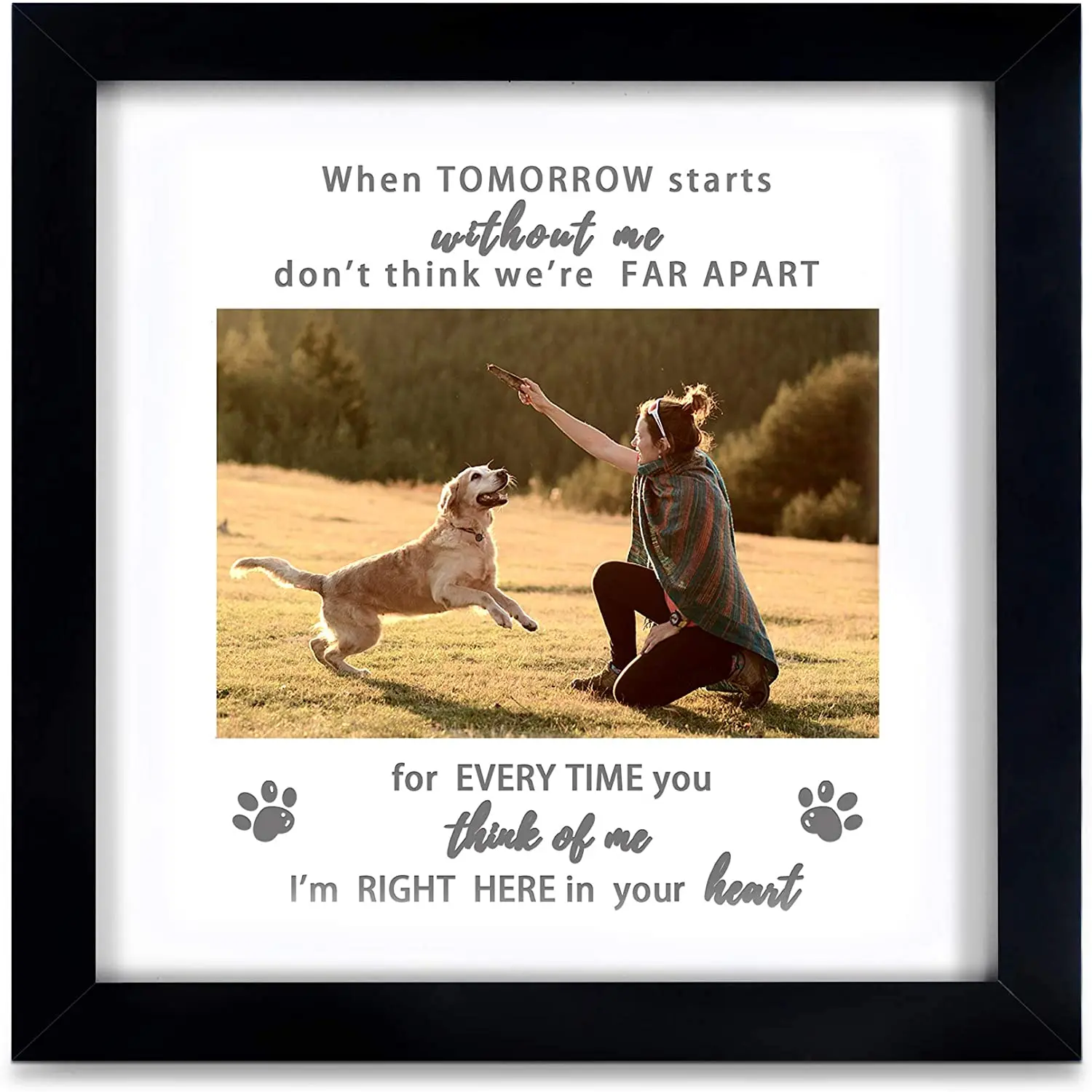 Kcrasan Memorial Picture Frame for Pet Loss Gift - Remembrance Frame for Dog or Cat with Sympathy Tribute Keepsake(9X9 Frame) KCRasan
