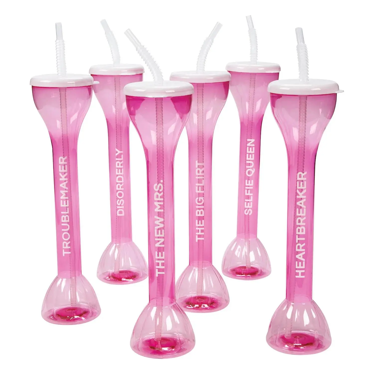Bridal Party Plastic Yard Glasses - 6 Ct.