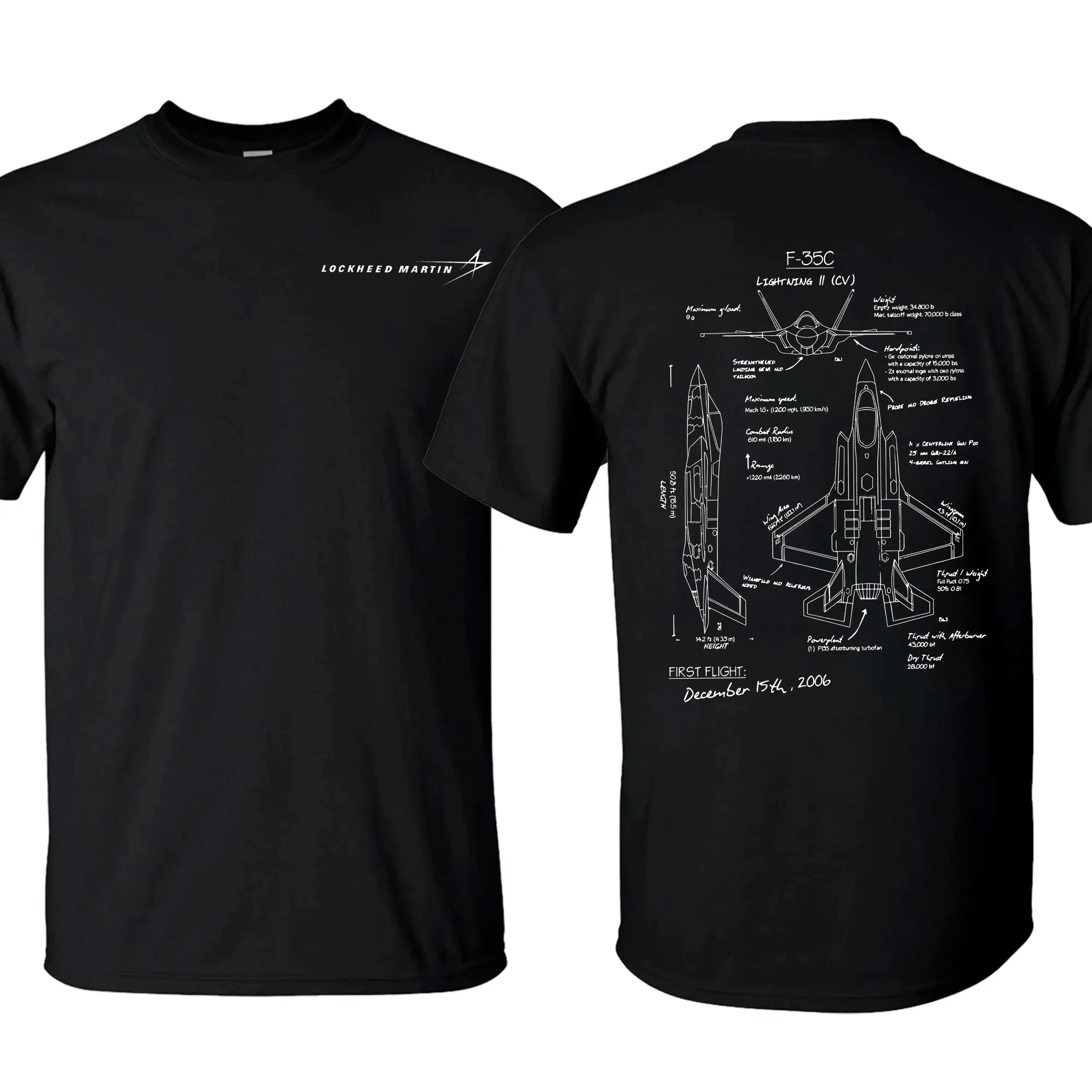 DOMINIAN F-35 Lightning II Blueprint T-Shirt/Hoodie Vintage Lockheed Martin Graphic Tee Military Enthusiast Streetwear Clothing Gift for Men Breathable Printing