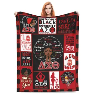 Delta Sigma Theta Blanket Gifts for Women Men Paraphernalia Sorority Merchandise Merch Stuff Halloween Decor Gifts Christmas Decoratian Ultra-Soft Warm Throw Blanket Soft Warm for Bed Couch Living Room
