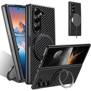 For Samsung Galaxy Z Fold 7 Case, [Compatible with MagSafe] Military Grade Slim Drop Resistant Shockproof Protection Phone Case with Magnetic Ring Kickstand for Galaxy Z Fold7 / Z Fold 6