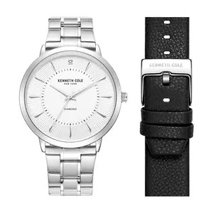 Kenneth Cole New York Men's Stainless & Leather Watch Set