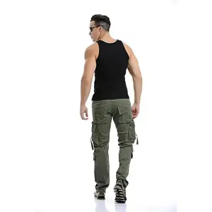 Men's Tactical Cargo Pants |           8-Pocket Loose Fit Cotton Workwear for Outdoor Use, Sizes 28-42 Menswear TrouserBeige Black pants men summer work outfits BeigePlain Plain Camouflage