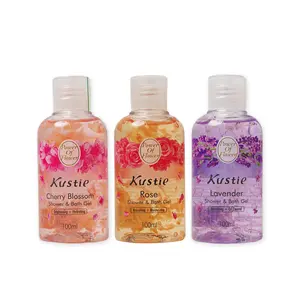 Kustie Rose, Cherry Blossom, Lavender Fragrance Shower Gel, Warm and Clean Body Care Shower Gel