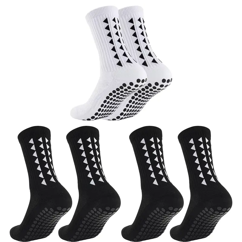 Diuhabo 3 Pairs Men's Soccer Socks Grip Pads Non Slip Football Baseball Soccer Socks for Men Women