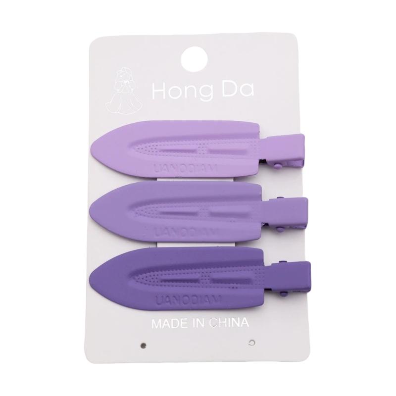 LRV Hair Candy Color Metal Seamless Hairpin Convenient No Bend Crease Make up Hair Clips for Women(3PCS SET)