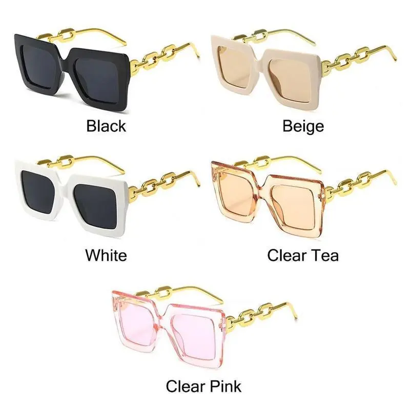 5 Sets Trendy UV400 Protection Oversized Square Sunglasses Vintage Retro Beach Sunshade Shades Luxury Sunglasses for Women & Men Perfect for Summer & Outdoor Adventures
