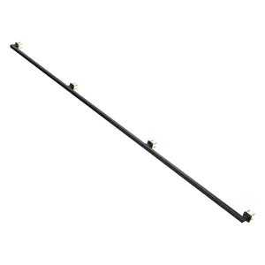10FT Indoor Staircase Ceiling Rail, Cast Metal Handrail for Indoor Use, Modern Black Metal Ladder Load Capacity 500 lbs, Outdoor Industrial Wall Rails for Porch Loft Deck