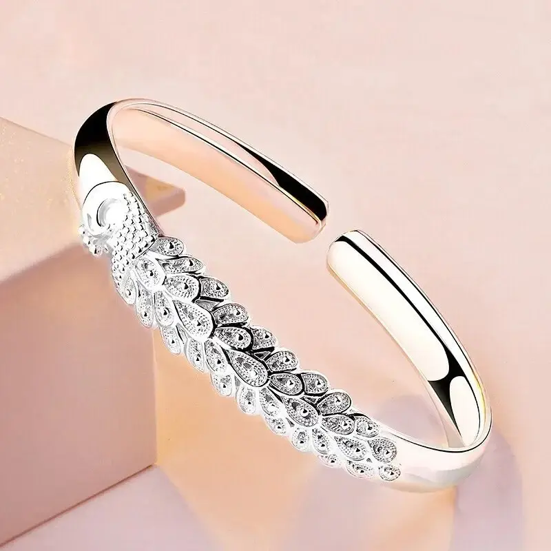 925 Sterling Silver Original Romantic Gypsophila Star Bangles for Women Bracelets Fashion Party Wedding Accessories Jewelry