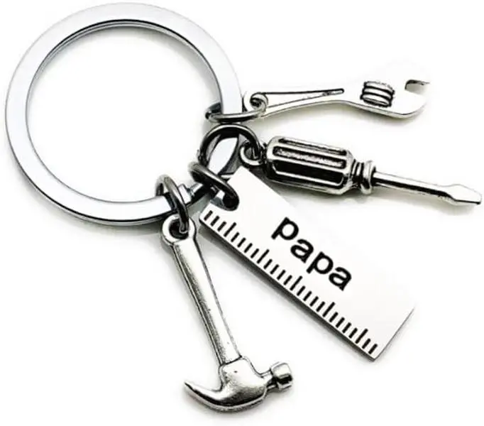 Multifunctional Mini Keychain Opener - Kitchen Gadget with Ruler, Hammer, Wrench, Screwdriver - Multifunctional Keychain for Father's Day, Dad's Birthday Gifts from Kids, Gadgets