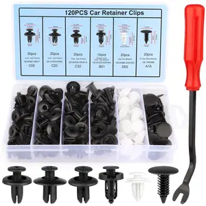 High quality 120PCS Car Clips & Plastic Rivets - 6 Popular Sizes, Fits Bumpers, Fenders & Most Car Models, Ideal for Body Fixing & Replacement