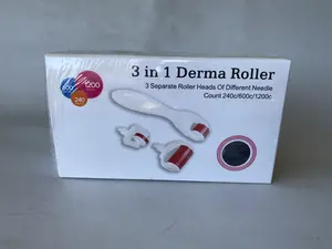 VACITI Derma Roller 0.25mm 3 in 1 for Beard Hair Growth Face Body Skin Care, Face Roller Hair Growth Care Kit for Adult