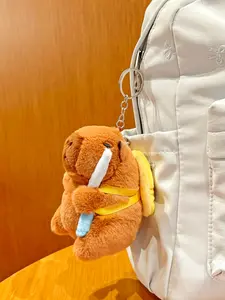 Capybara Sports Series Plush Keychain, Cartoon Billiard Doll, Unisex Backpack Hanging Decoration, Perfect Gift for Valentine's Day