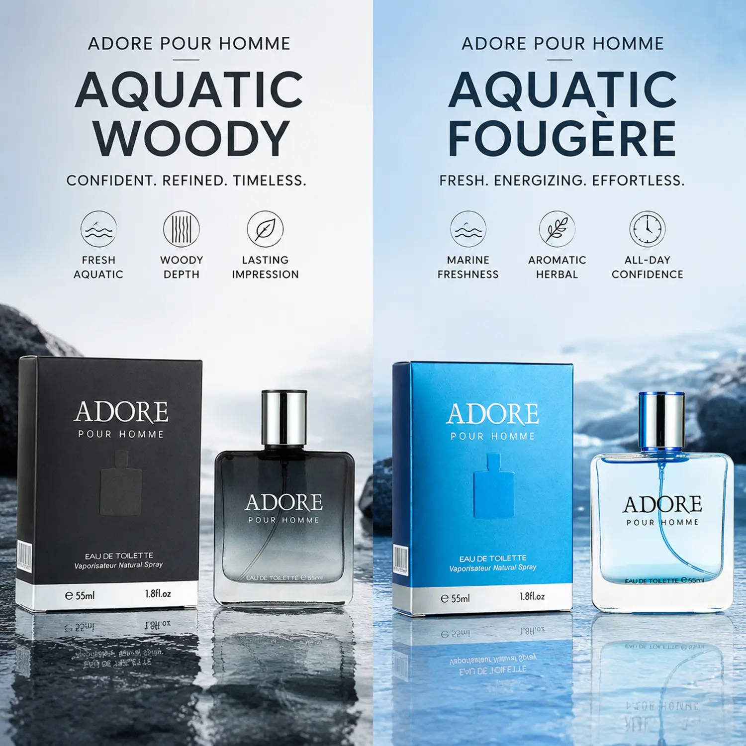 Men's Pheromone-Infused Cologne Fragrance Set, 2-Piece Pack with Long-Lasting Woody, Floral, Fruity & Ocean Notes, Attraction-Boosting, Perfect Gift for Special Occasions & Events, Valentine's Day, Edp Fragrance Set, Special Events, Set Pack